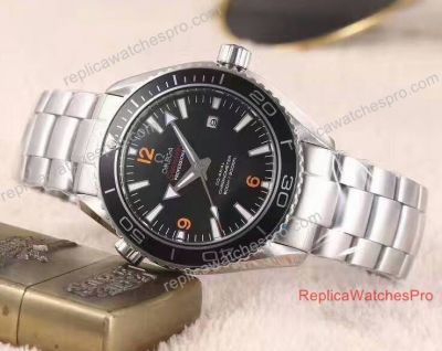 Copy Omega Seamaster Planet Ocean 600m Watch SS Black Orange 369